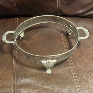 VTG International Silver Co. Footed Casserole Ring With Handles - 10" diameter‎
